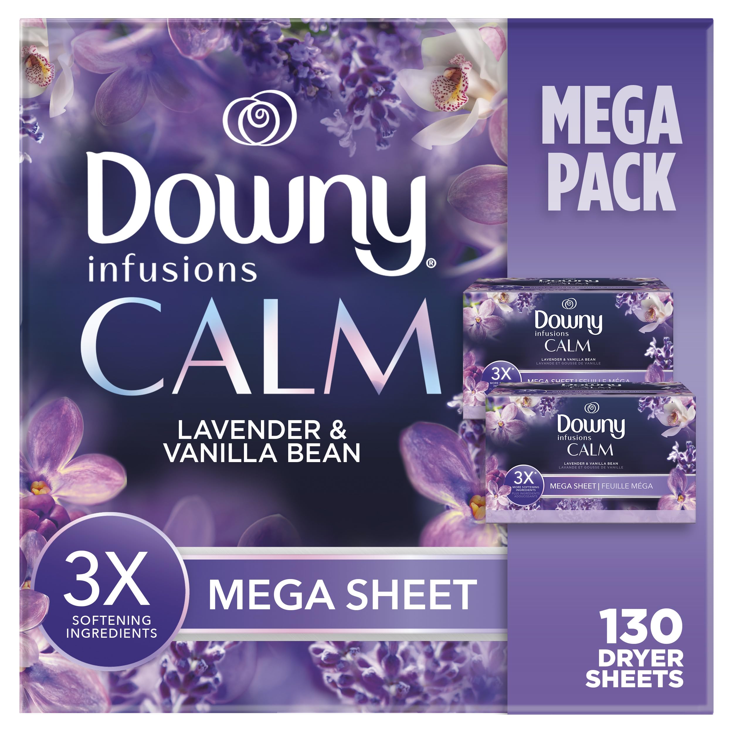 Buy now Downy Infusions Dryer Sheets Laundry Fabric Softener, Calm Scent, Lavender & Vanilla Bean, 200 Count 130 Count (Pack of 1) Lavender & Vanilla Bean at indiglob india