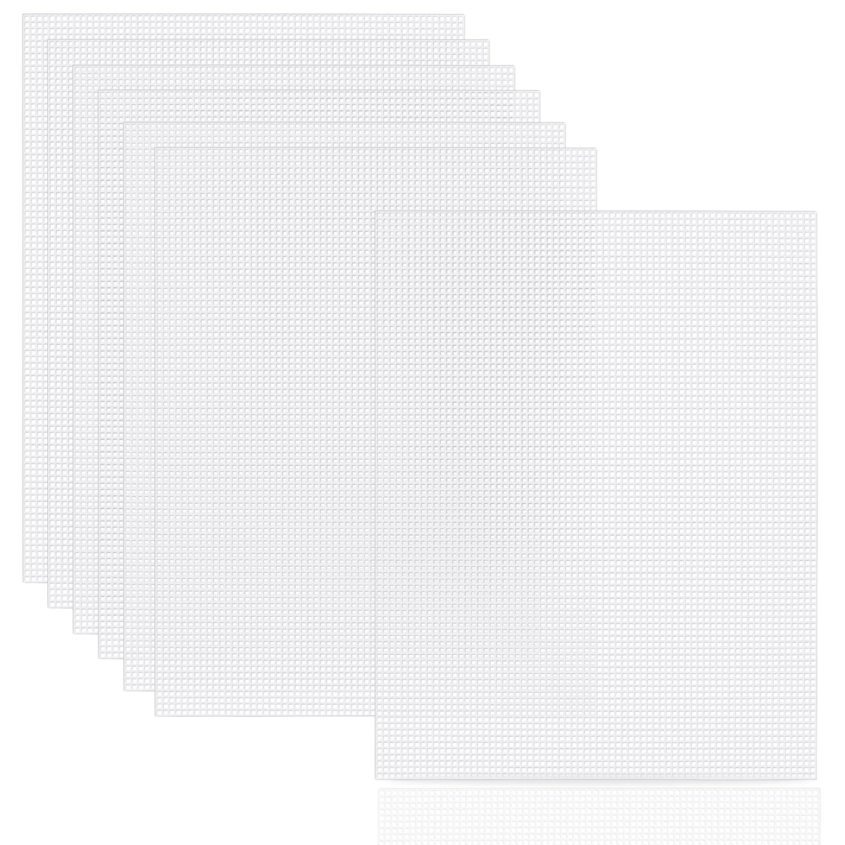 Phinus 7-Piece Plastic Canvas Sheets, 10.5" x 13.5", Eye Mesh for Embroidery & Knit Crochet Projects, DIY Handicraft, Make Dividers