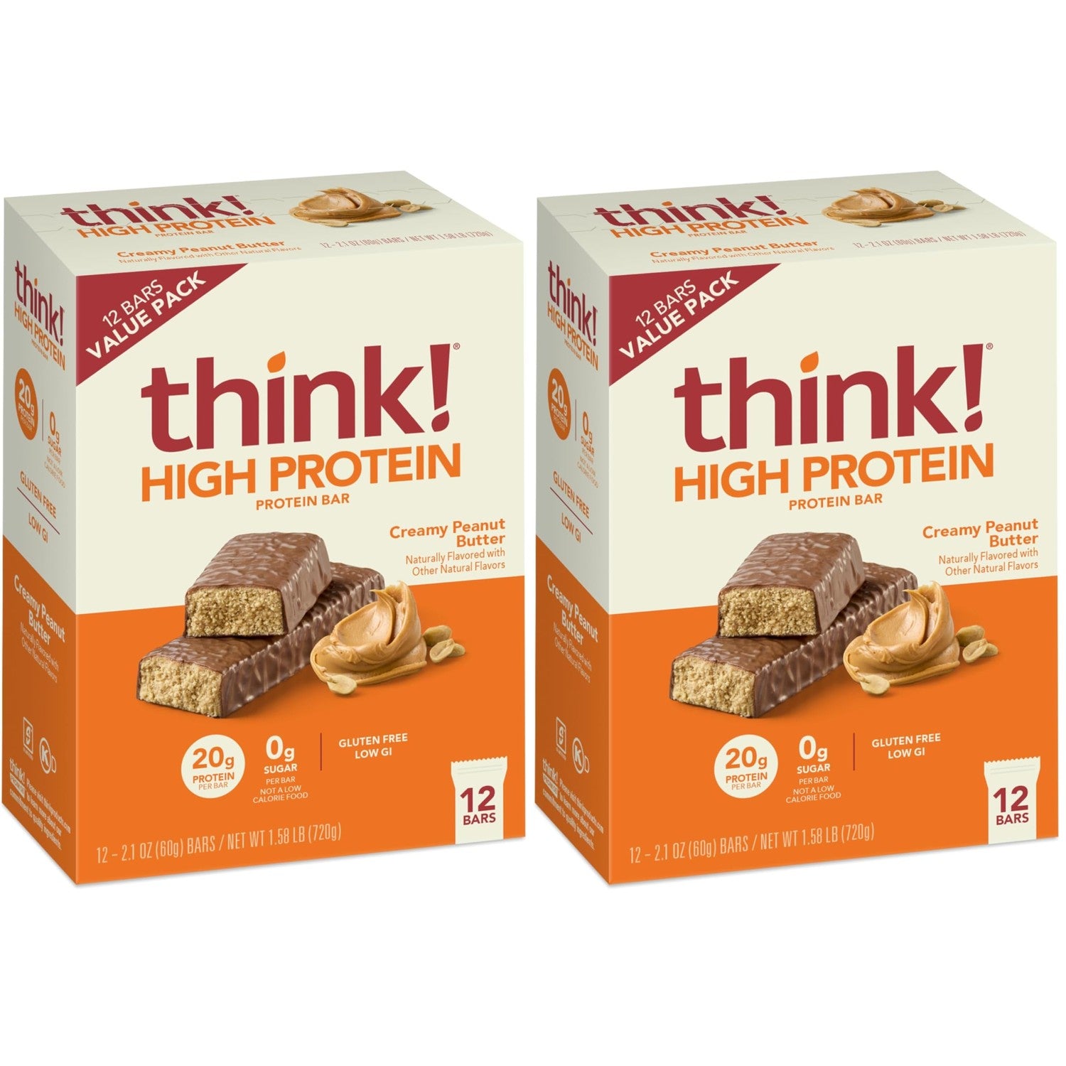 Buy now think! Protein Bars, High Protein Snacks, Gluten Free, Kosher Friendly, Creamy Peanut Butter, Nutrition Bars, 2.1 Oz per Bar, 12 Count (Packaging May Vary) Creamy Peanut Butter 12 Count (Pack of 2) at indiglob india