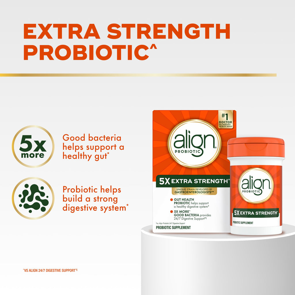Align Probiotic, Extra Strength, Probiotics for Women and Men, Probiotics for Men, Probiotic Capsules have 5X CFUs, 42 Capsules