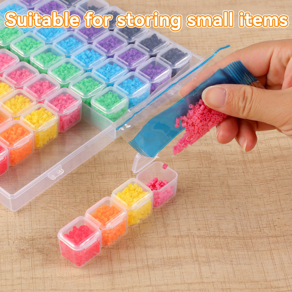 Rolett 56 Grids Bead Storage Containers with 110Pcs Label Stickers