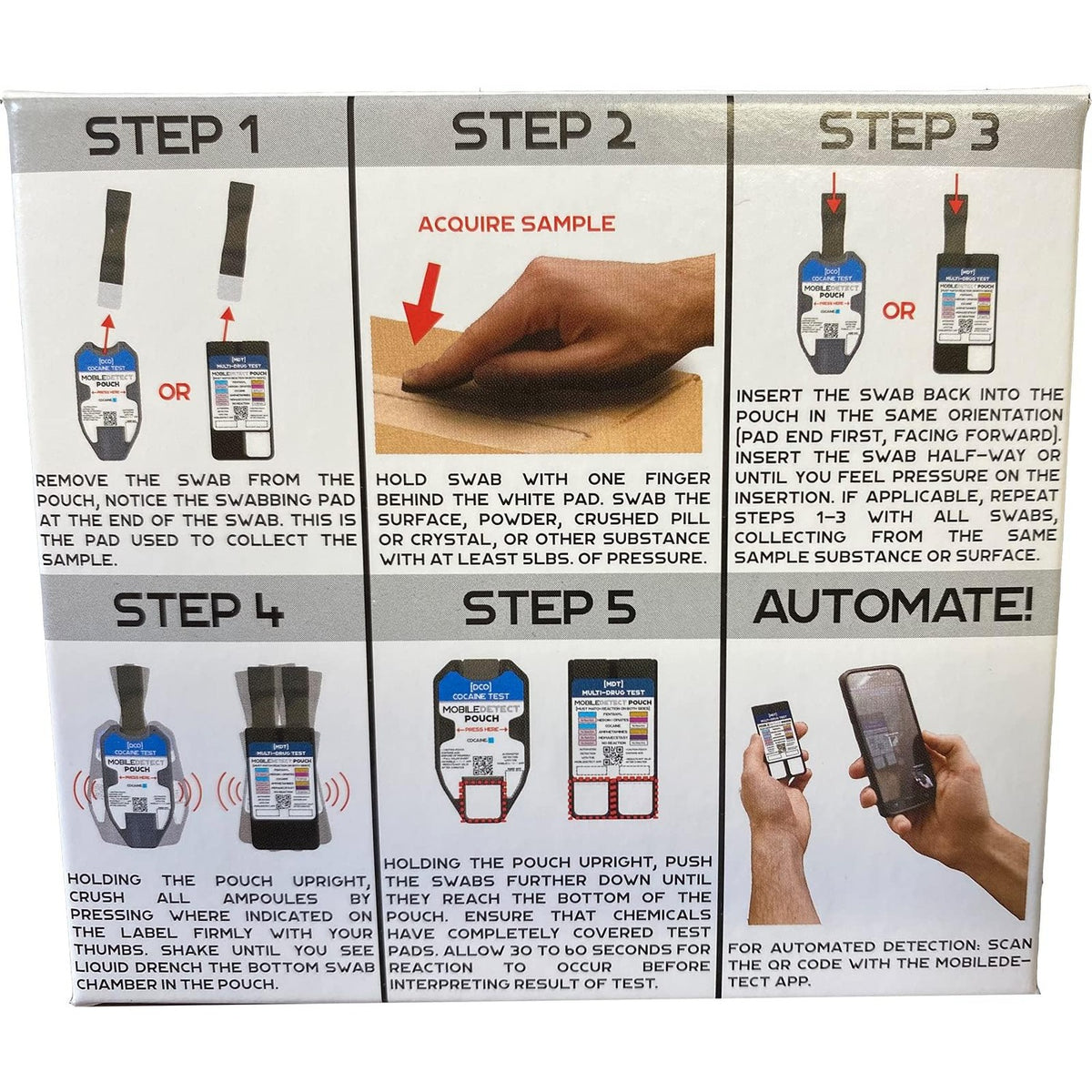 Pouch Residue Detection Multi-Drug Test Kit - Rapid Surface Residue Detector