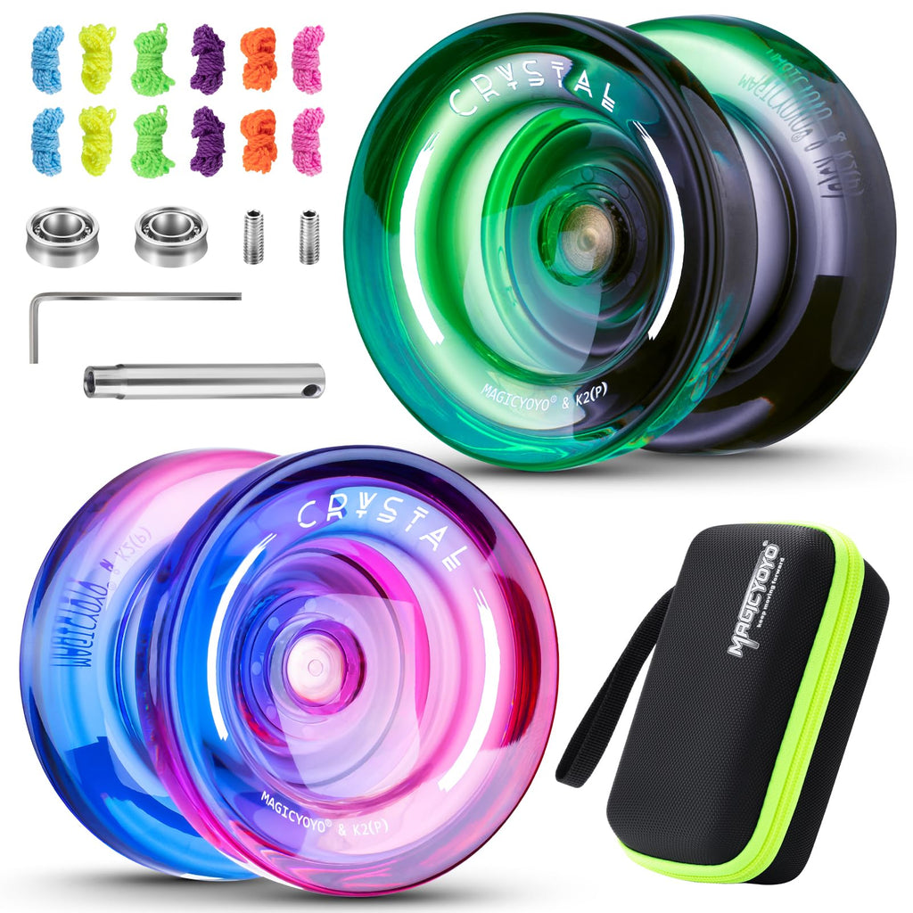 Buy now MAGICYOYO K2 Plus Crystal Orange Yoyo, Professional Fingerspin Trick Yo Yo for Kids/Adults, Responsive Yo-yo for Beginner, Replacement Unresponsive Bearing with 6 Yo yo Strings+Bearing Remover at indiglob india