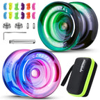 Buy now MAGICYOYO K2 Plus Crystal Orange Yoyo, Professional Fingerspin Trick Yo Yo for Kids/Adults, Responsive Yo-yo for Beginner, Replacement Unresponsive Bearing with 6 Yo yo Strings+Bearing Remover at indiglob india