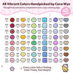 Ohuhu × Coco Wyo Coloring Set 48 Alcohol Markers& Coloring Book Brush& Fine
