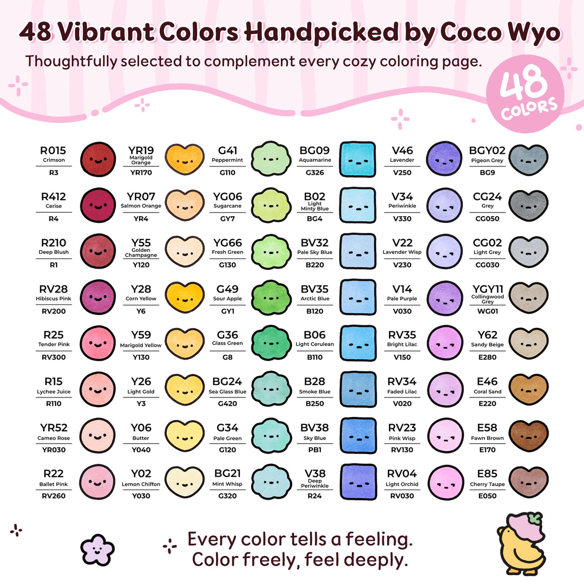 Ohuhu × Coco Wyo Coloring Set 48 Alcohol Markers& Coloring Book Brush& Fine