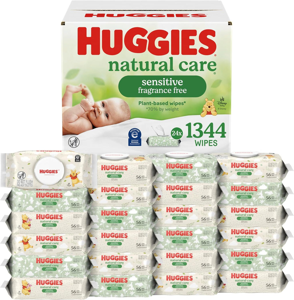 Buy now Baby Wipes, Huggies Natural Care Sensitive Baby Diaper Wipes, Unscented, Hypoallergenic, 1 Flip-Top Packs (56 Wipes Total) at indiglob india