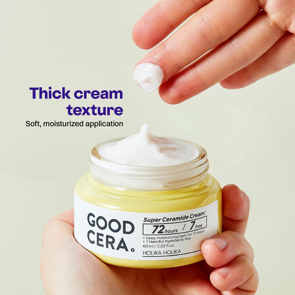 HOLIKA HOLIKA Good Cera Super Ceramide Cream | Soothing Facial Cream & Skin Moisturizer | Ceramide Cream Korean Moisturizer for Face | Deeply Nourishing Face Cream for Dry Skin 2.02 fl oz