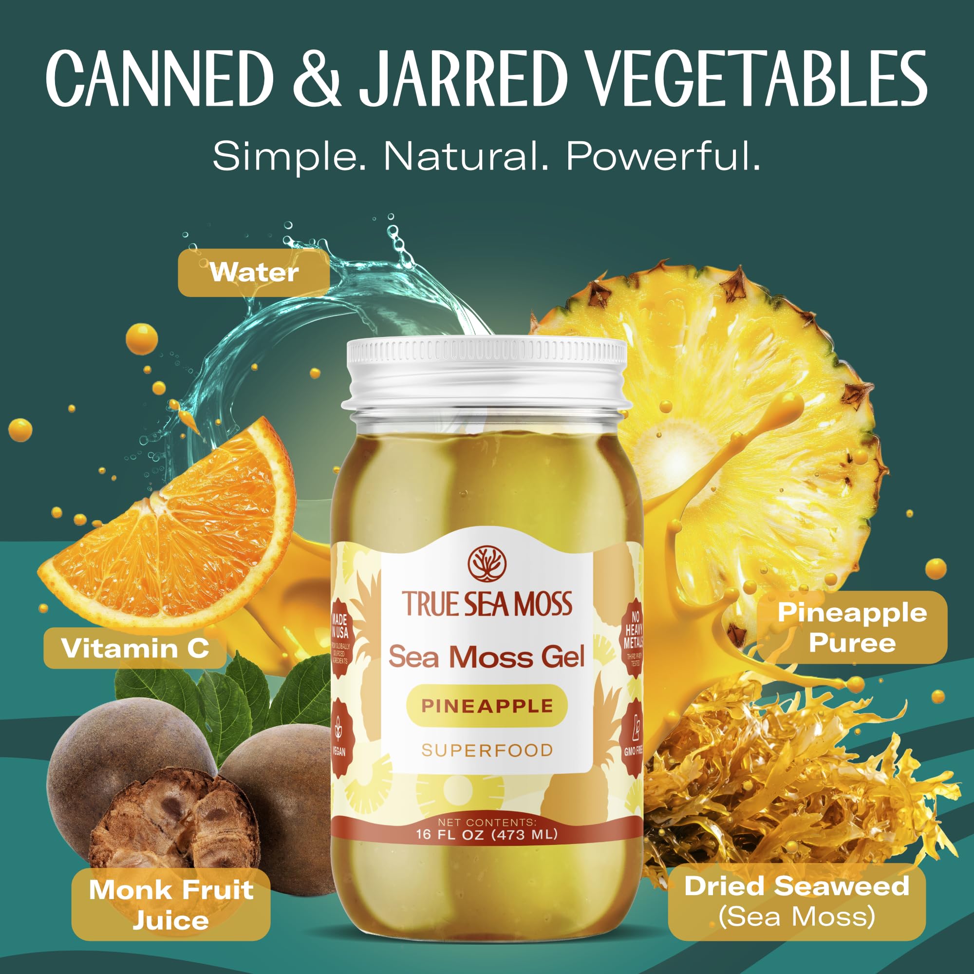 Buy now TrueSeaMoss Sea Moss Gel – Made in USA – Wildcrafted Seamoss, Fruits & Jarred Vegetables – Pineapple, Pack of 1 (Labels may Vary) at indiglob india
