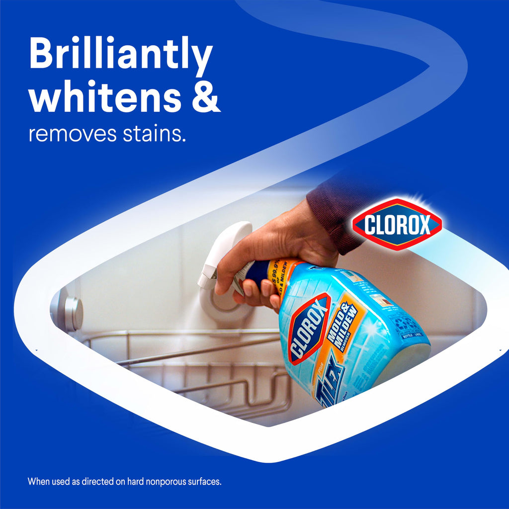 Buy now Clorox Plus Tilex Mold and Mildew Remover with Bleach, Spray Bottle, 32 Fluid Ounces, Unscented, Pack of 3 at indiglob india