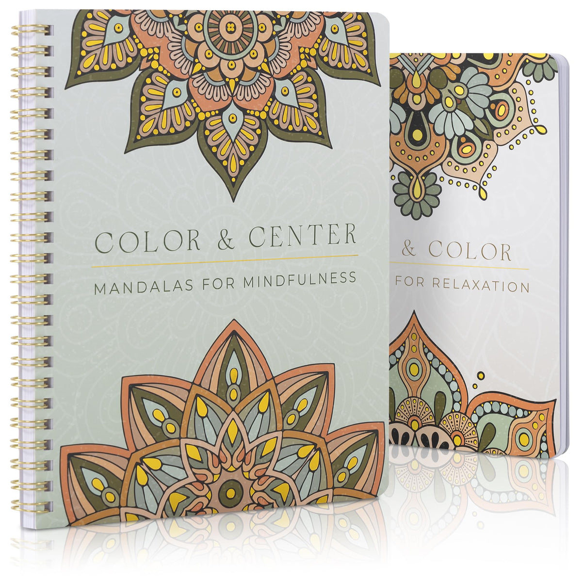 Beautiful Adult Coloring Book Set of 2 for Relaxation - Mandala Books