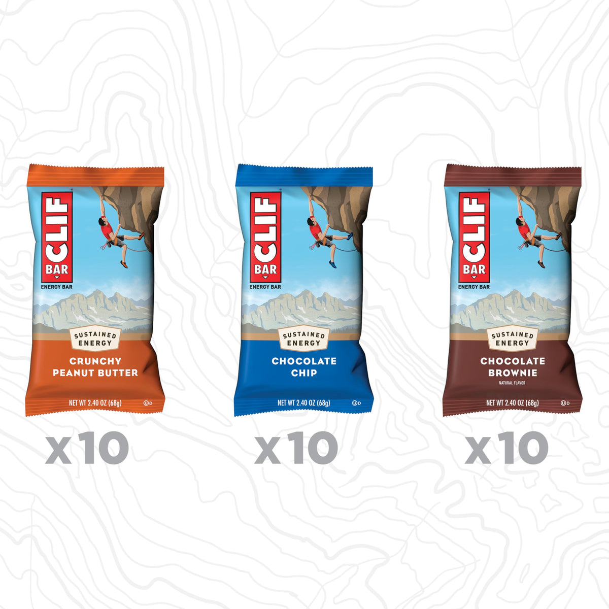 CLIF BAR Protein Energy Bars, Variety Pack, 3 Flavors, 30ct
