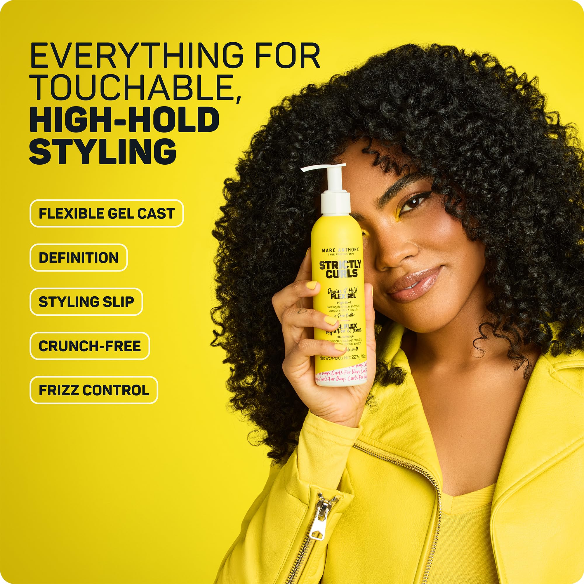 Marc Anthony Hair Styling Gel for Curly Hair,Strictly Curls-Long Lasting Strong Hold Curl Defining-Hair Gel for Medium&Coarse Curls-Added Shine&No Flaking-Hair Products Reduces Frizz,(Pack of 2)