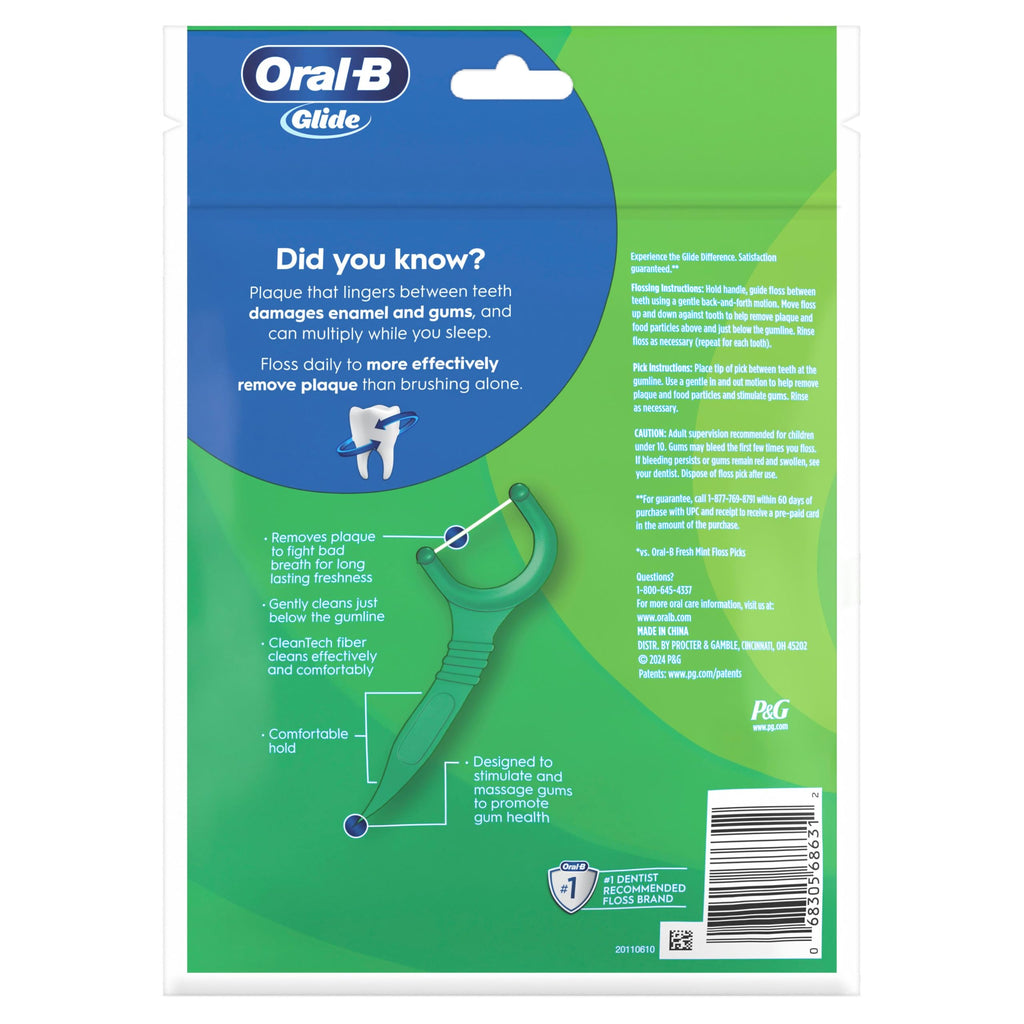 Oral-B Glide Dental Floss Picks Variety Pack with Scope Outlast, Arctic Peppermint Oil, & Ultra Deep Clean, Value Pack 225ct (75 Count per Pack, Pack of 3)