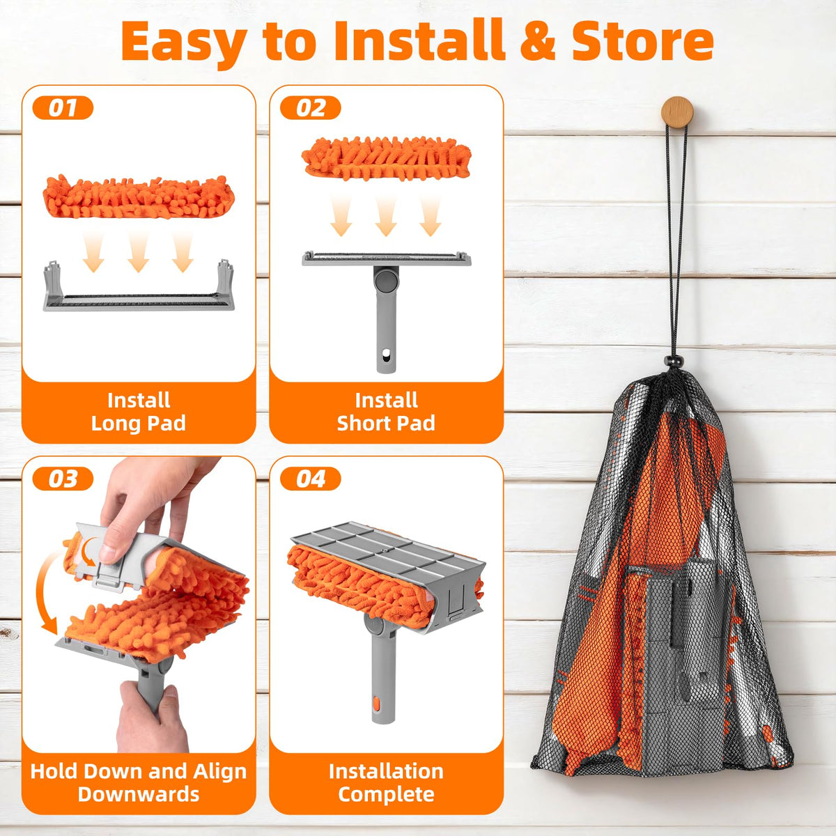 Ceiling Fan Cleaner Duster with 6 Ft/77'' Extension Pole, Multi-Functional