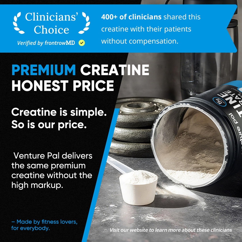 Venture Pal 100% Pure Micronized Creatine Monohydrate Powder 5g Per Serving | Vegan, Keto, GMO-Free & Gluten Free, Creatina Monohidratada en Polvo for Women & Men, Unflavored
