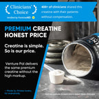 Venture Pal 100% Pure Micronized Creatine Monohydrate Powder 5g Per Serving | Vegan, Keto, GMO-Free & Gluten Free, Creatina Monohidratada en Polvo for Women & Men, Unflavored