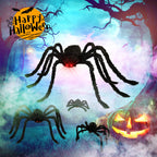 HOPOCO Halloween Plush Spider Set, 6 Pack Scary Fake Spiders in Different Sizes for Indoor Outdoor Halloween Decorations, Haunted House, Yard, Home, Party Decor