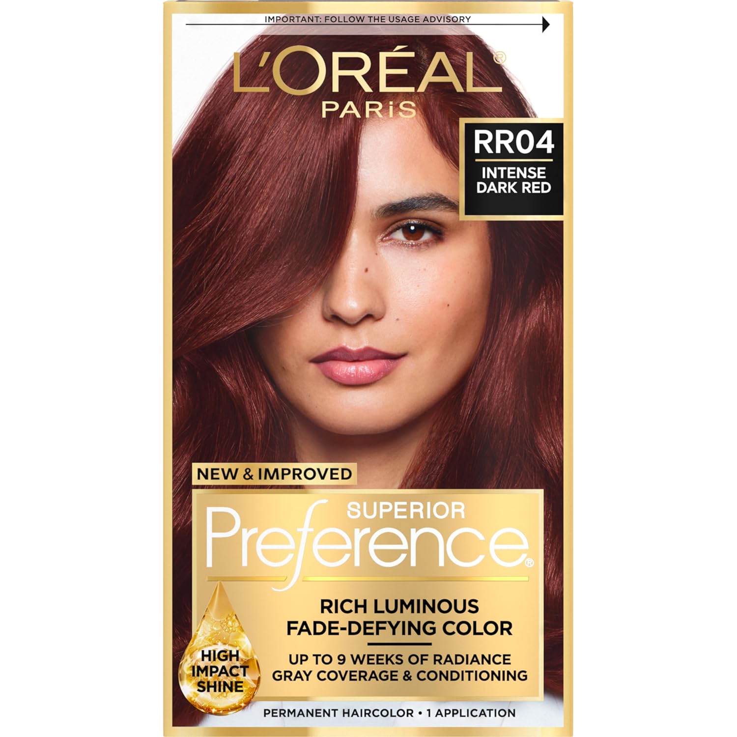 Buy now L'Oreal Paris Superior Preference Luminous Fade-Defying Permanent Hair Color, Hair Dye For Up to 9 Weeks of Radiance, Light Ash Blonde 9A, 1 Hair Dye Kit RR04 Intense Dark Red 1 Count (Pack of 1) at indiglob india