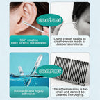HAVENVOGUE Sticky Ear Cleaning Stick, 48PCS Reusable Silicone Adhesive Ear Wax Removal Tools, Soft Earpick Swabs with Dust Cover, Portable Gentle Ear Cleaner Kit for All Ages