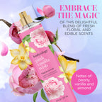 Bodycology Pink Vanilla Wish fragrance mist features peony, vanilla, and almond scents. 100% genuine, delightful floral blend.
