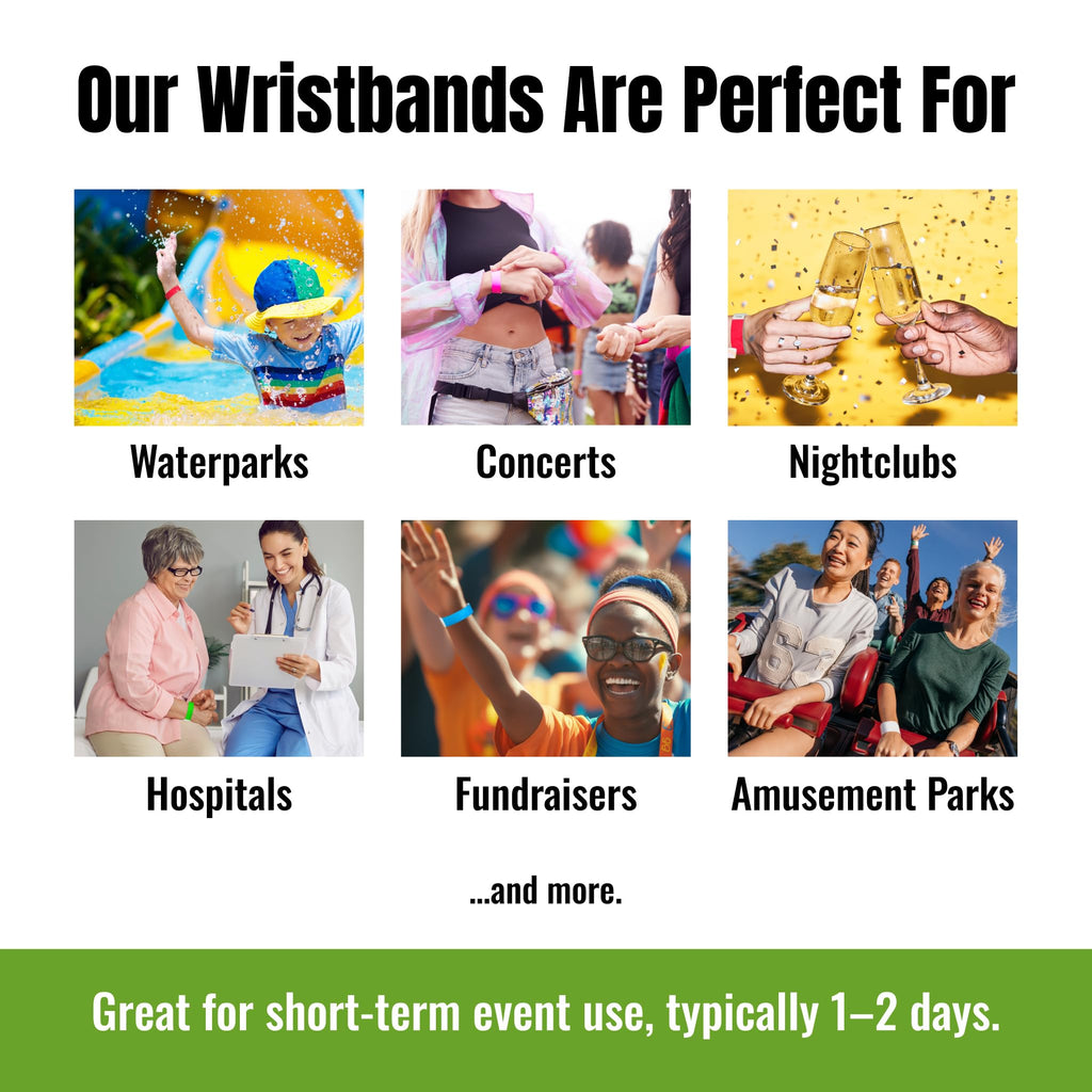 WristCo Custom Tyvek Wristbands for Events | USA Made | Select Quantity