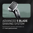 Panasonic ARC5 Electric Razor for Men with Pop-Up Trimmer, Wet/Dry 5-Blade Electric Shaver with Intelligent Shave Sensor and Multi-Flex Pivoting Head, ES-LV65-S (Silver)