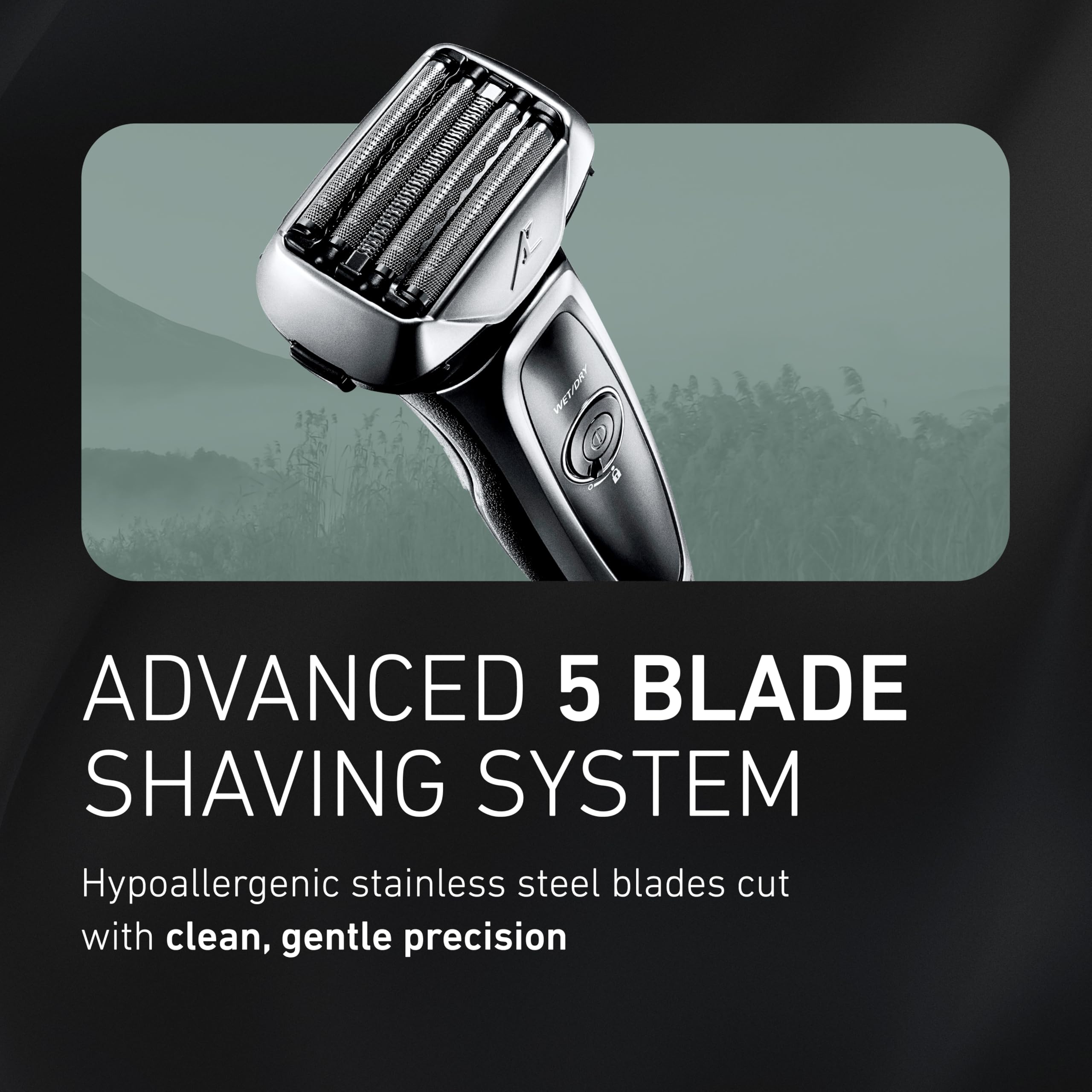 Panasonic ARC5 Electric Razor for Men with Pop-Up Trimmer, Wet/Dry 5-Blade Electric Shaver with Intelligent Shave Sensor and Multi-Flex Pivoting Head, ES-LV65-S (Silver)