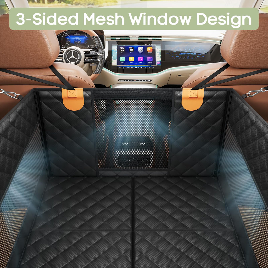 Dog Car Seat for Large Medium Dogs, Hard Bottom Back Seat Extender