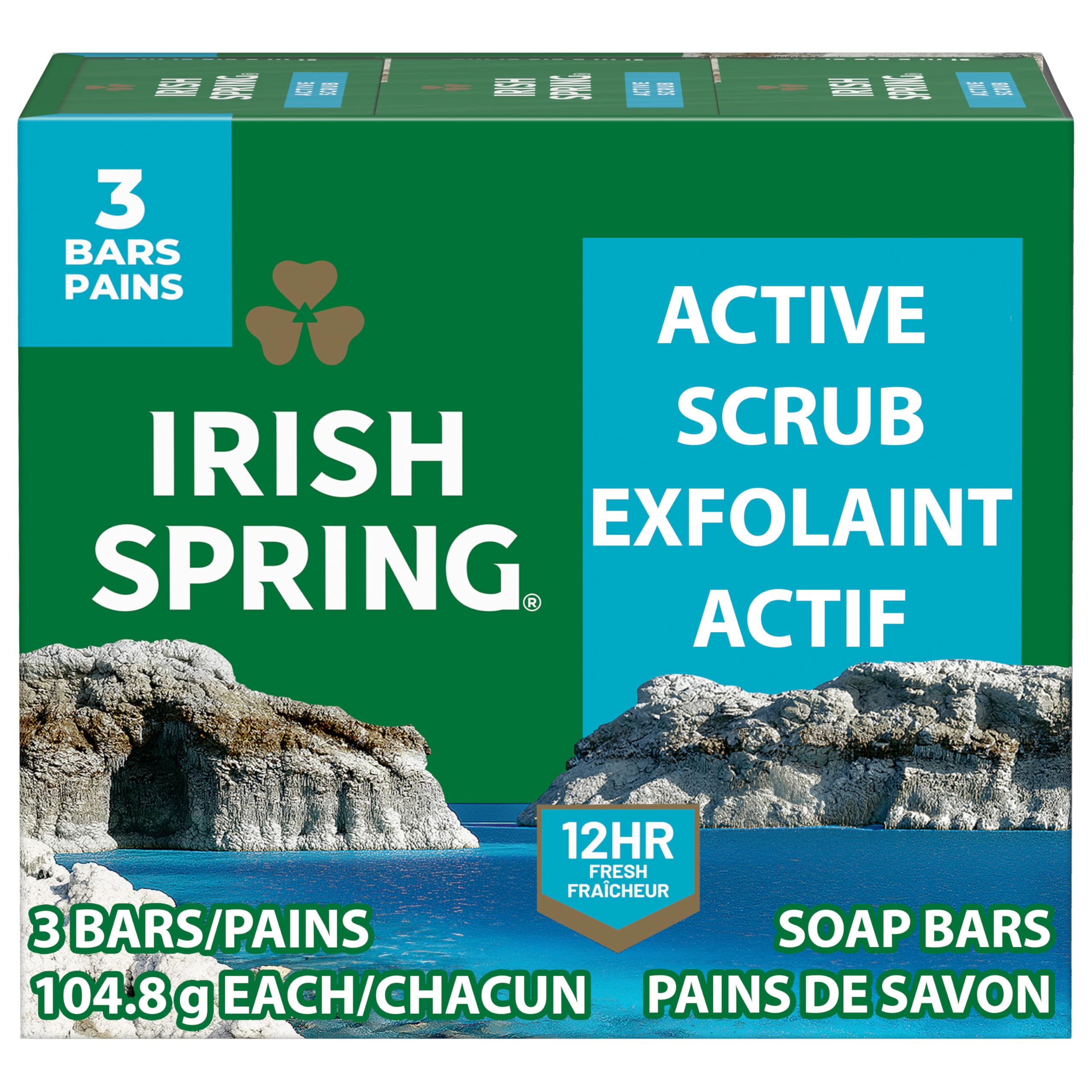 Buy now Irish Spring Icy Blast Bar Soap for Men, Mens Soap, Smell Fresh and Clean 12 Hours, Men Bars Washing Hands Body, Mild Skin, Recyclable Carton, 24 Pack, 3.7 Oz at indiglob india