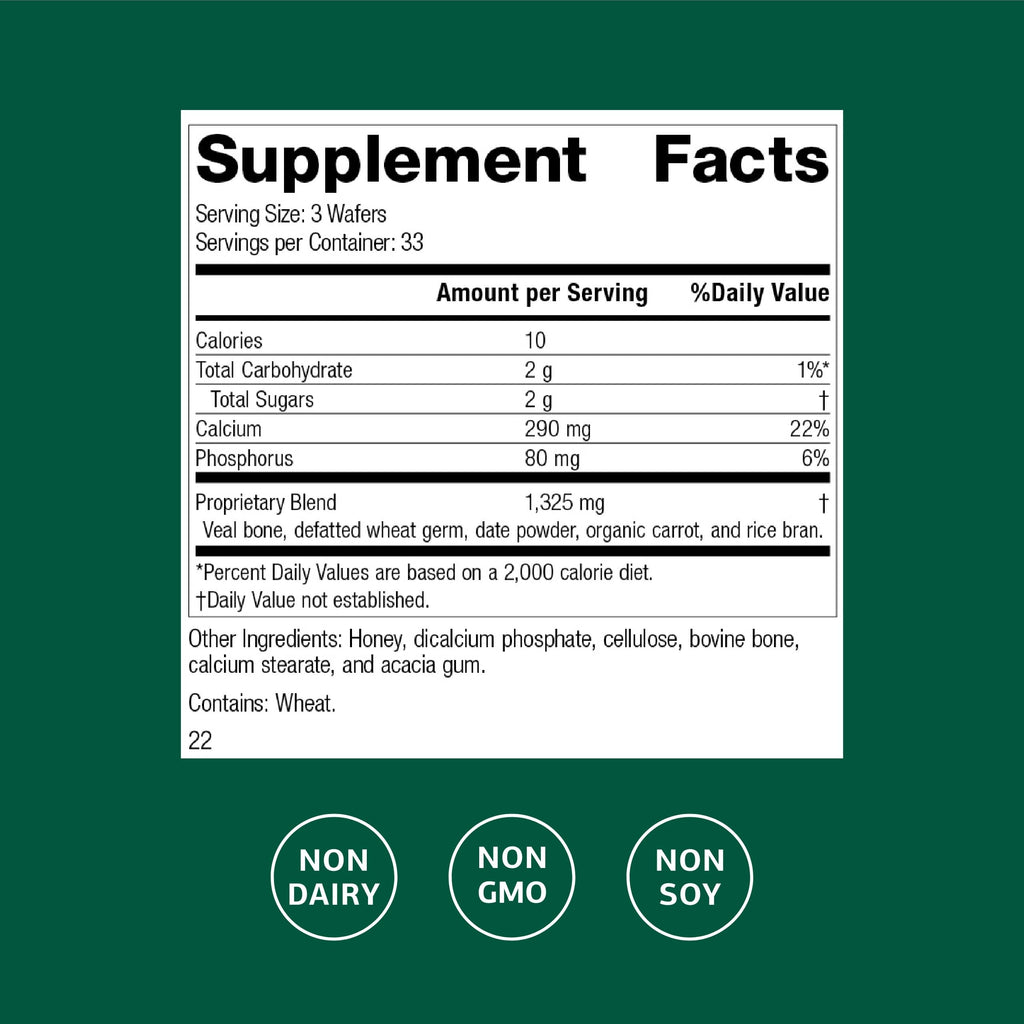 Standard Process Calcifood, Bone Strength & Calcium Absorption, 100 Wafers