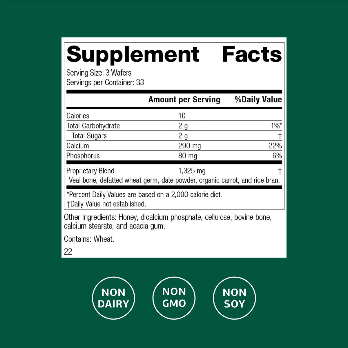 Standard Process Calcifood, Bone Strength & Calcium Absorption, 100 Wafers