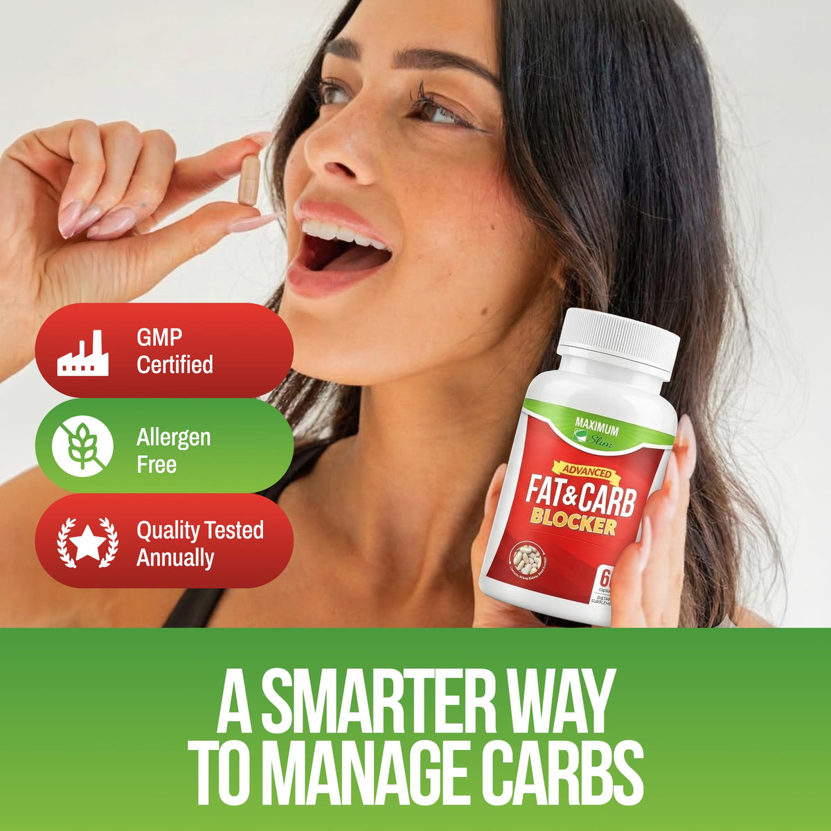 Maximum Slim Fat & Carb Blocker Pure Kidney Bean Extract for Weight Loss and Appetite Suppressant,