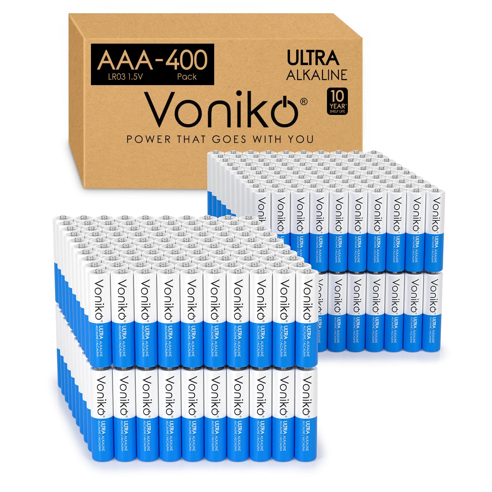 Buy now Voniko Ultra AAA Batteries 24 Pack - Alkaline Triple A Battery, Ultra Long-Lasting for All Your Devices, 10-Year Shelf Life, Leak-Proof & Mercury-Free 400 Count (Pack of 1) AAA at indiglob india