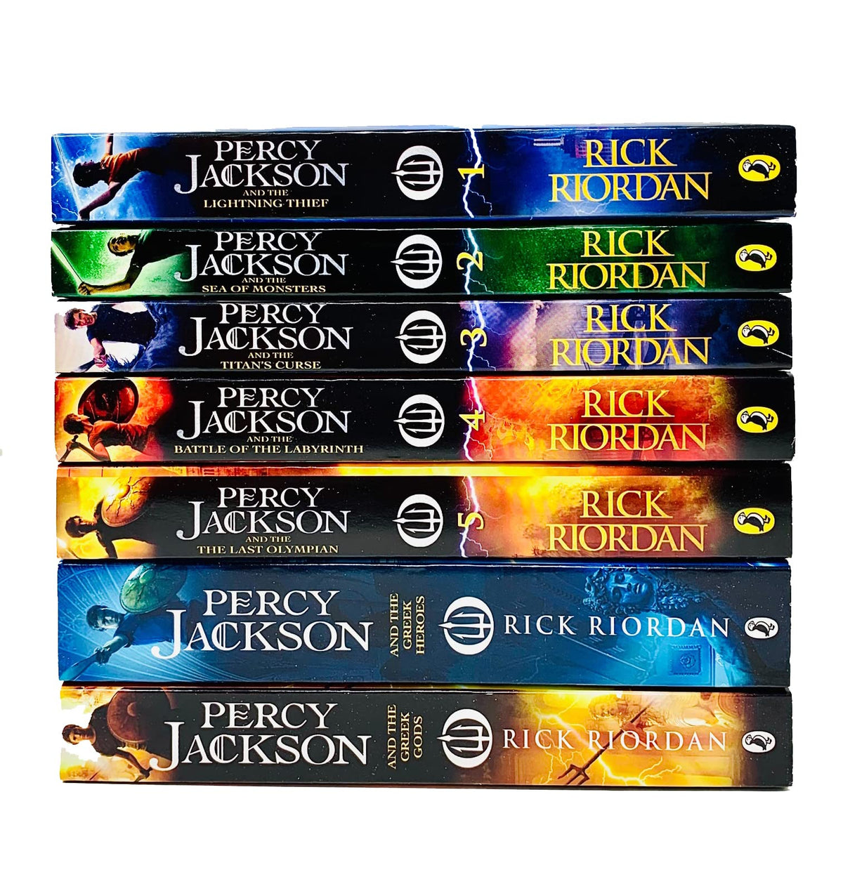 Koblit ltd Percy Jackson Collection 7 Books Set (Lightning Thief, Sea of Monsters, Titan's Curse, Battle of the Labyrinth, Last Olympian, Greek Heroes, Greek Gods)