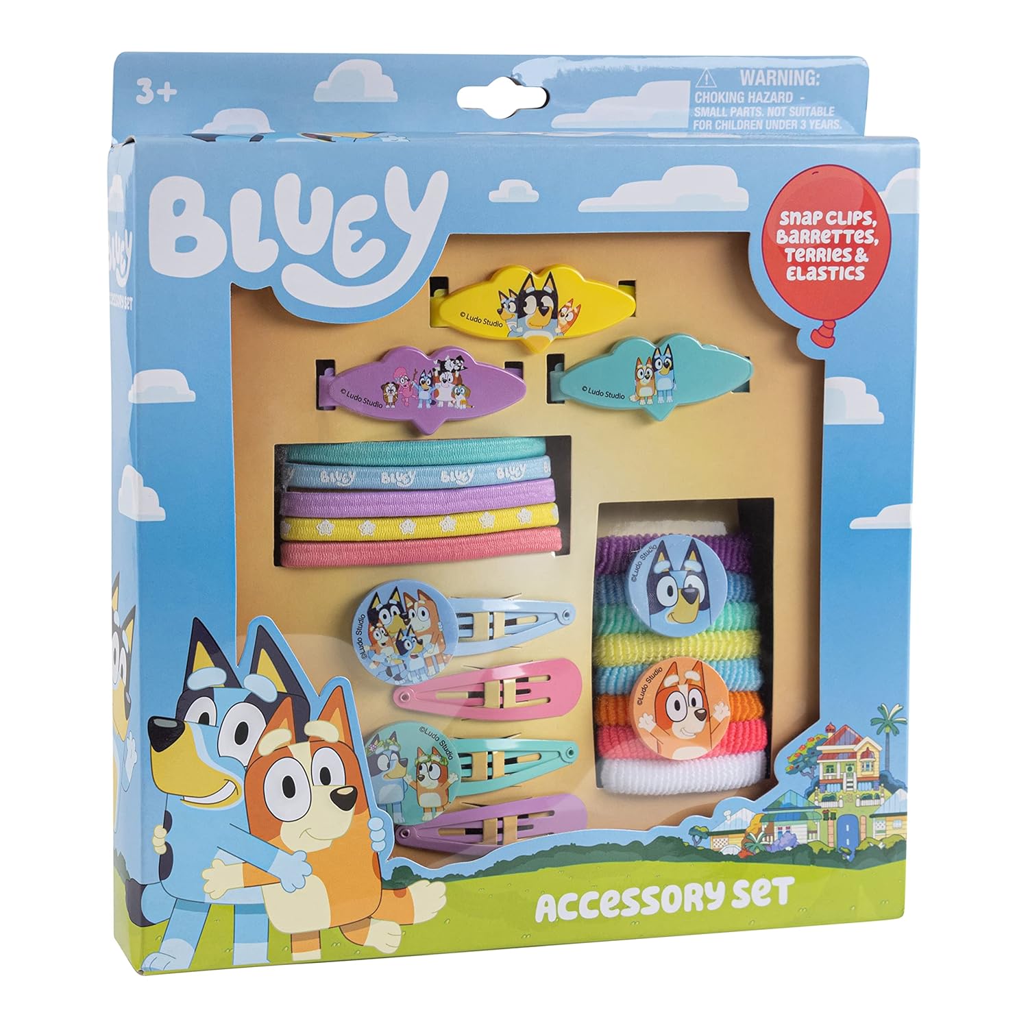 Buy now Luv Her CoComelon Girls 20 Piece Accessory Set with 3 Barrettes, 4 Snap Hair Clips, 5 Elastics and 8 Terry Ponies - Ages 3+ BLUEY at indiglob india