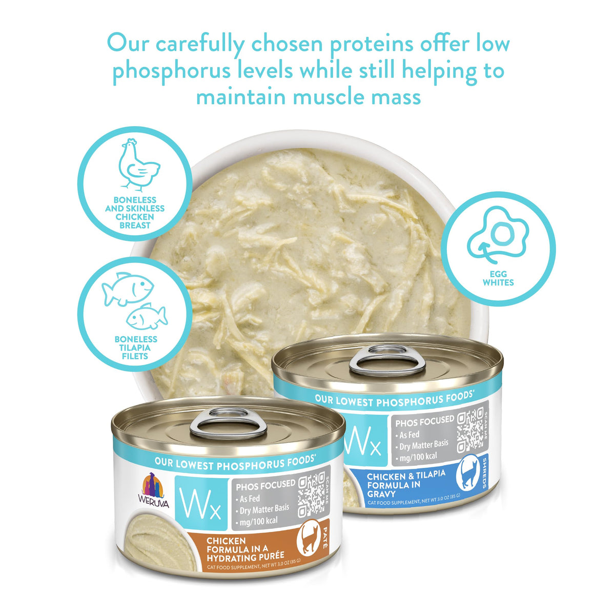 Weruva Wx Phos Focused, Chicken Formula in Gravy 3oz Can, Pack of 12