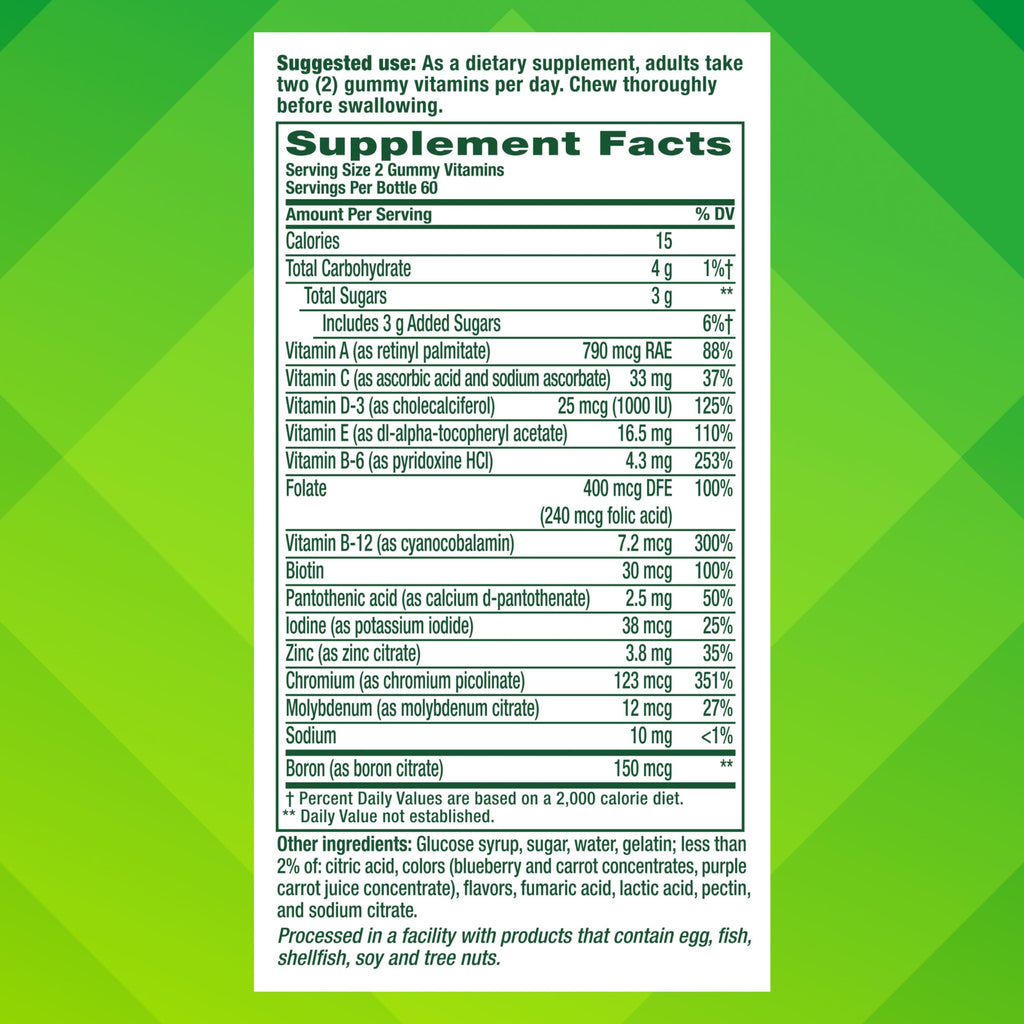 Vitafusion Men's Multivitamin Gummies | 120 Gummy Vitamins for Adults | Berry Flavor | Gluten-Free Supplement