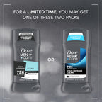 Dove Men+Care Deodorant Stick Stain Defense Clean, 4 Count 2.7 oz | For Men, Anti-white Marks & Anti-yellow Stains with 72-hour Sweat and Odor Protection