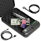 Grimtron Portable Electronic Car Gun Safe for Handgun with Security Cable