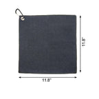 Quacc Premium Black Golf Towel with Clip, for Cleaning Golf Balls & Putter