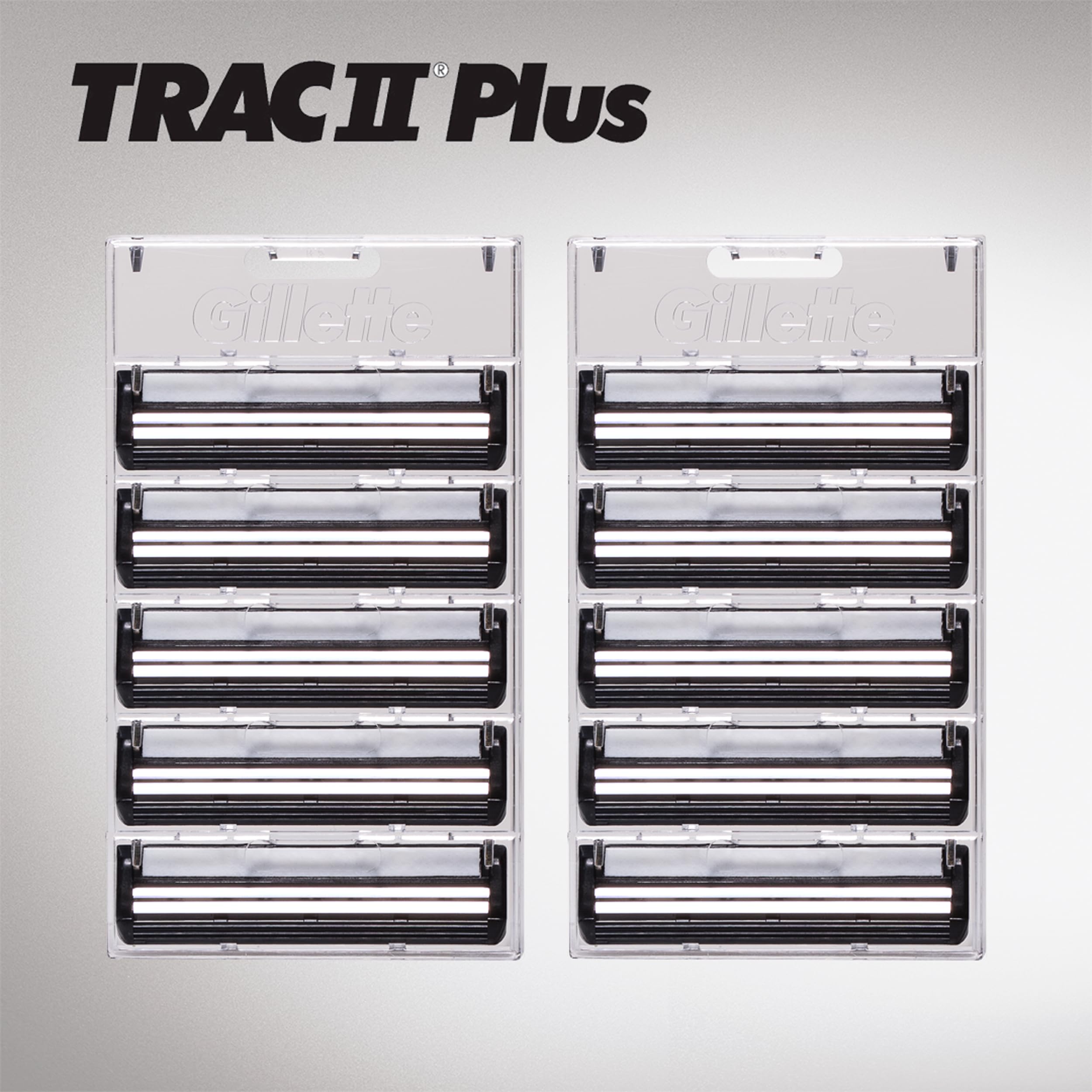 Buy now Gillette TRAC II Plus Mens Razor Blade Refills, 10 Count, Delivers a Clean, Close Shave at indiglob india