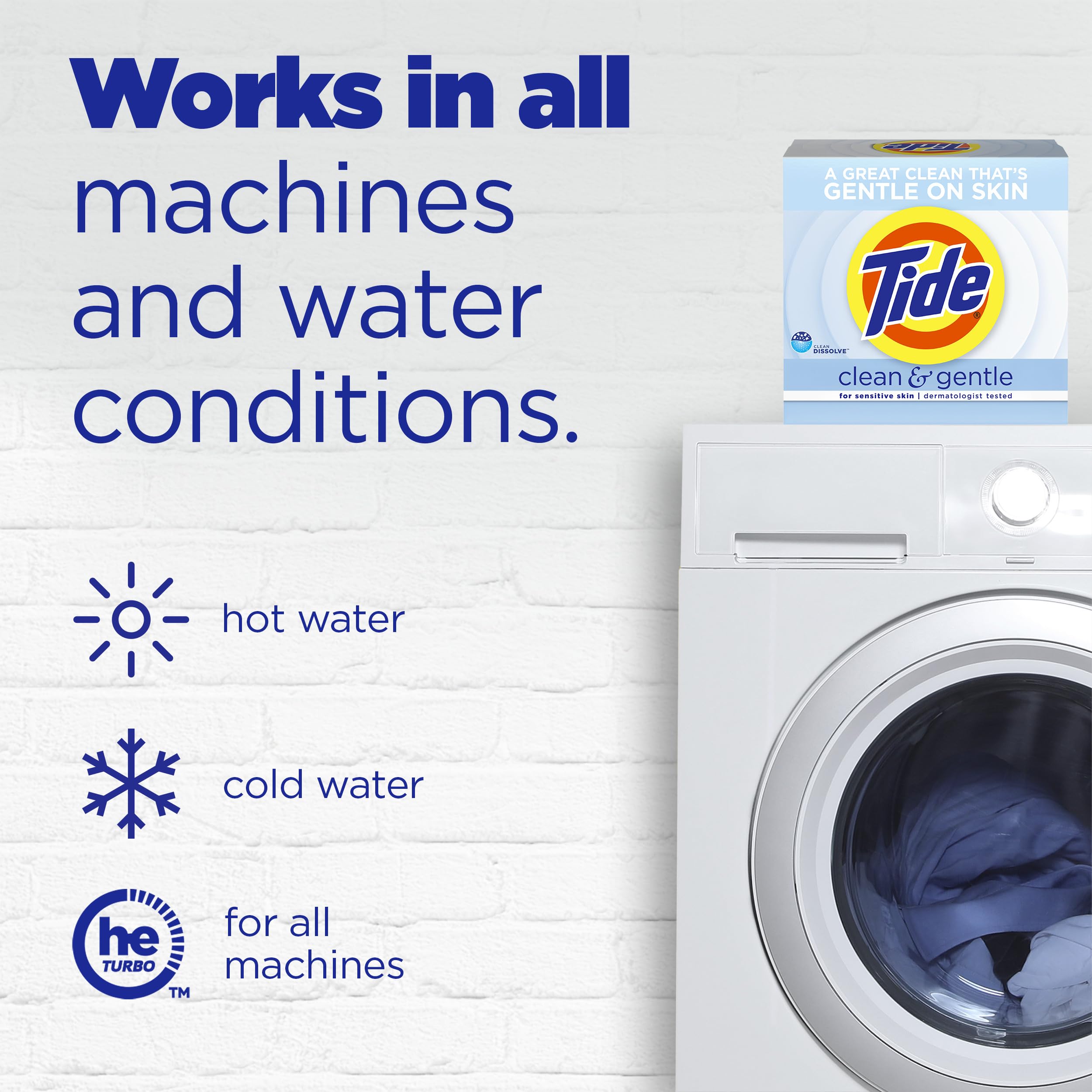 Buy now Tide Clean and Gentle Powder Laundry Detergent, Unscented, 68 Loads, 77 oz at indiglob india