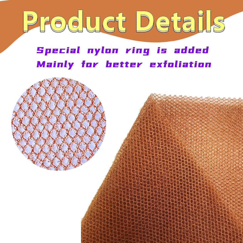 Buy now African Net Long Bathing Sponge,Net Exfoliating Back Scrubber for Body,Exfoliating Back Towel,Pack of 1 (Brown) at indiglob india