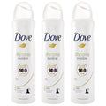Dove Antiperspirant Dry Spray - Invisible - Clear Finish - 3.8 OZ (107 g) Per Can - Pack of 3 Cans
