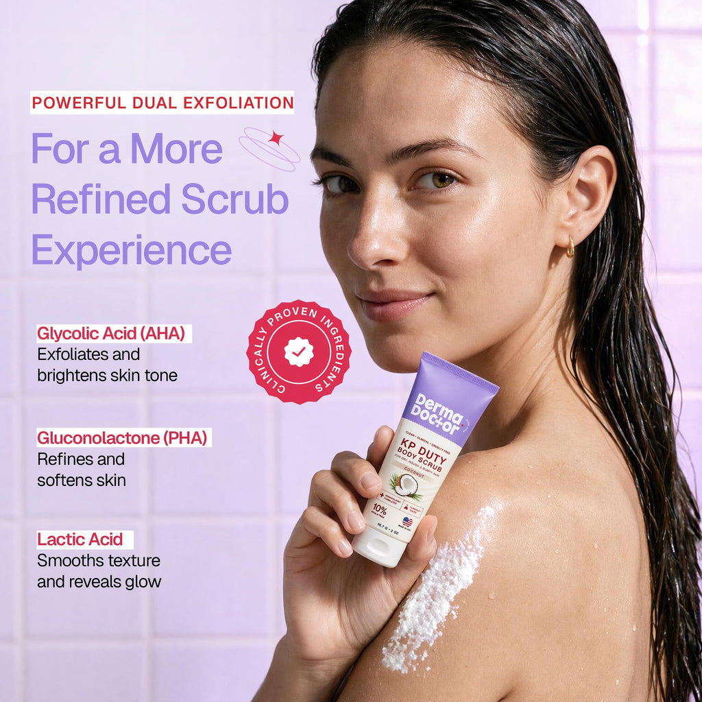 DERMAdoctor KP Bump Eraser Body Scrub, 10% AHAs + PHAs, Rough & Bumpy Skin