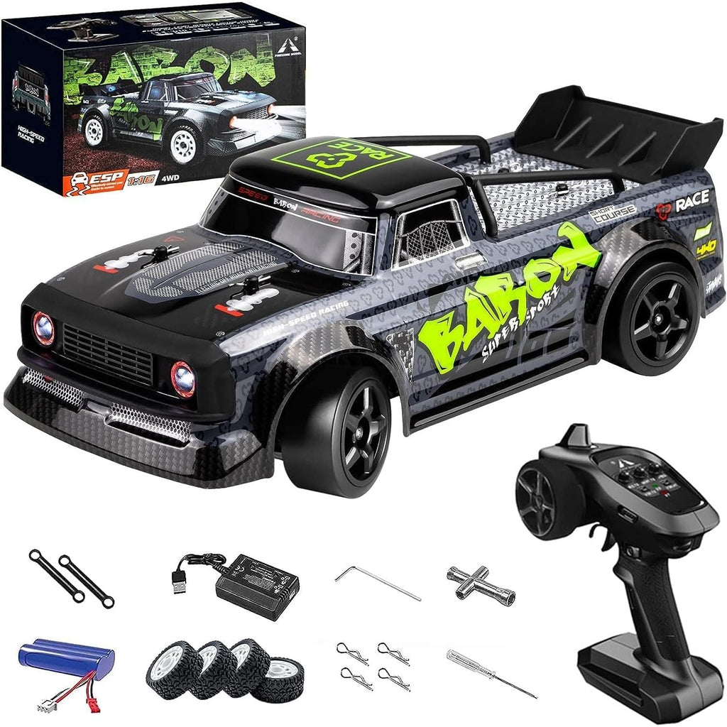 Buy now High Speed RC Drifting Car, 1:16 20MPH Remote Control Car for Drift and Race, ESP 2.4Ghz Proportional Throttle & Steering Control 4WD Racing Trucks with Led Lights for Adults and Kids Default at indiglob india