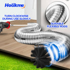 Holikme 50Ft Dryer Vent Cleaner Kit - Flexible Lint Brush for Deep Cleaning