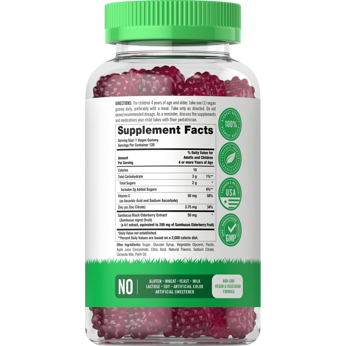 Carlyle Elderberry Gummies for Kids | 120 Count | Zinc and Vitamin C