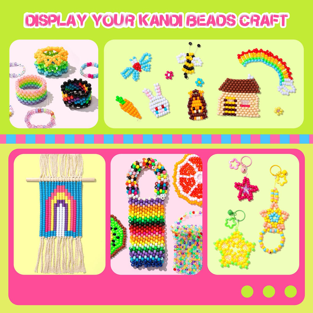 Simetufy 14000Pcs Pony Beads Bulk 50 Colors for Craft Kandi Bracelet Making
